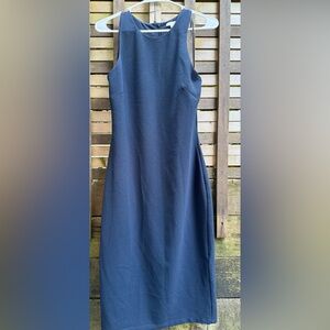 Elegant Navy Blue Sleeveless Dress